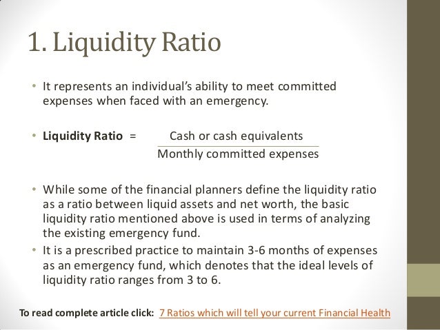 Urgent liquidity ratio and other financial ratios Urgent liquidity ratio and other financial ratios